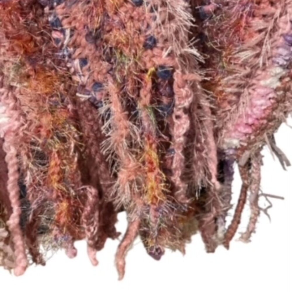 Handmade Gypsy, Bohemian, Boho Scarf With Pinks, Sparkle, Fuzzy and More! - Picture 2 of 6